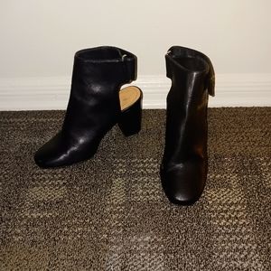 OPEN-HEEL ANKLE BOOTS